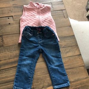 Baby girl jeans and vest.